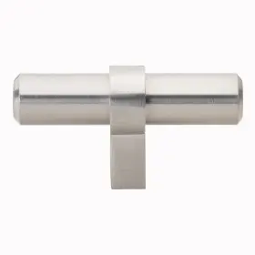 Gliderite 849376056903 5-pack 2-1/4-inch Solid Steel Euro Cabinet T-knob Silver