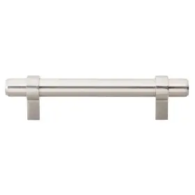 Gliderite 849376056927 5-pack 3-3/4-inch Center Solid Steel Euro Cabinet Silver