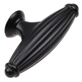Gliderite 849376057610 5-pack 2-1/2-inch Fluted T-knob Matte Black
