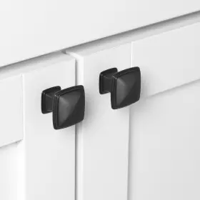 Gliderite 849376057719 5-pack 1-1/4-inch Square Cabinet Knob Black #3