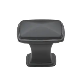Gliderite 849376057719 5-pack 1-1/4-inch Square Cabinet Knob Black