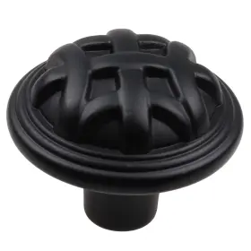 Gliderite 849376057733 5-pack 1-1/4-inch Round Braided Cabinet Knob Black
