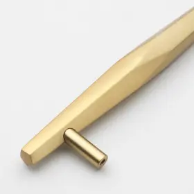 Gliderite 849376057955 5-pack 5-inch Center Solid Faceted Bar Pull Gold #2