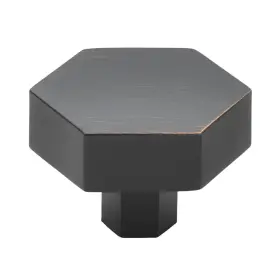 Gliderite 849376058099 5-pack 1-1/2 Inch Solid Hexagon Cabinet Knob Brown