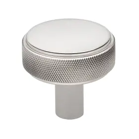 Gliderite 849376058150 5-pack 1-1/2 Inch Solid Round Knurled Cabinet Knob Silver
