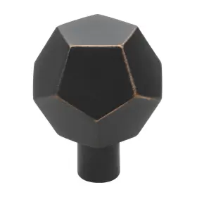 Gliderite 849376058167 1-1/2 Inch Rubbed Bronze Faceted Cabinet Knobs 5-pack - Oil