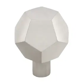 Gliderite 849376058198 1-1/2 Inch Satin Nickel Solid Faceted Cabinet