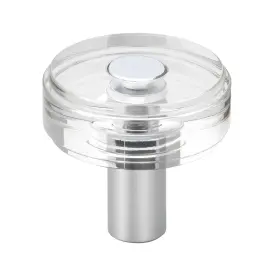 Gliderite 849376058211 1-1/2 Inch Round Clear Cabinet Knobs Polished Chrome