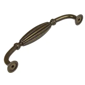 Gliderite 849376058785 5-pack 5 Inch Center Antique Fluted Cabinet Pulls - Brass #3