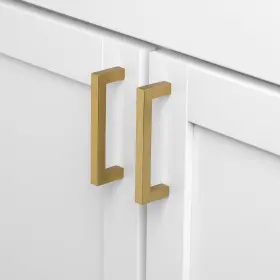Gliderite 849376059003 3-3/4 Inch Center Gold Solid Square Bar Pulls Brass #3