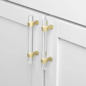 Gliderite 849376061020 5-pack 3-3/4 Inch Center Clear Acrylic Satin Gold #3
