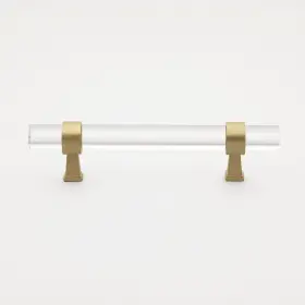 Gliderite 849376061020 5-pack 3-3/4 Inch Center Clear Acrylic Satin Gold