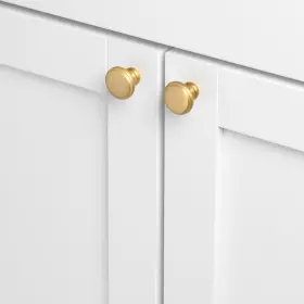 Gliderite 849376061150 5-pack 1-1/8 Inch Satin Gold Round Ring Cabinet #3