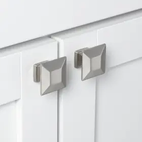 Gliderite 849376061228 5-pack 1-3/8 Inch Satin Nickel Modern Square #3 Gliderite 849376061228 5-pack 1-3/8 Inch Satin Nickel Modern Square #3