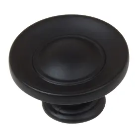 Gliderite 849376061242 5-pack 1 Inch Matte Black Round Ring Button Cabinet