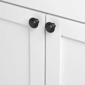 Gliderite 849376061310 5-pack 1-1/4 Inch Matte Black Round Beaded Cabinet #3