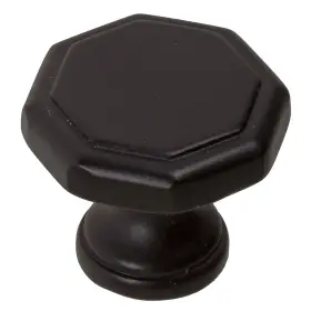 Gliderite 849376061419 5-pack 1-1/8 Inch Matte Black Octagon Cabinet Knobs
