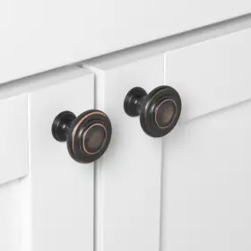 Gliderite 849376061570 5-pack 1-1/4 Inch Oil Rubbed Bronze Round Ring Cabinet Knobs - #3