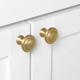 Gliderite 849376061600 5-pack 1-1/4 Inch Satin Gold Round Ring Cabinet #3