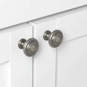 Gliderite 849376061624 5-pack 1-1/4 Inch Weathered Nickel Round Ring Cabinet Knobs #3