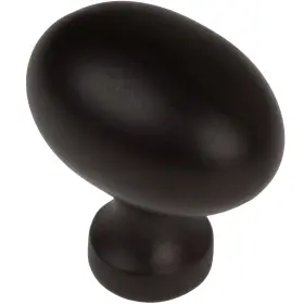 Gliderite 849376061655 5-pack 1-1/8 Inch Matte Black Oval Cabinet Knobs -