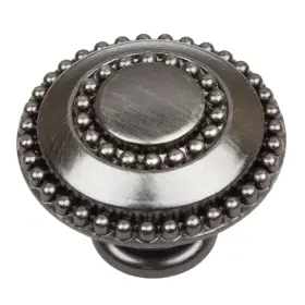 Gliderite 849376061884 5-pack 1-3/8 Inch Brushed Pewter Round Beaded Ring