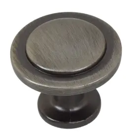 Gliderite 849376062225 5-pack 1-1/4 Inch Satin Pewter Round Ring Cabinet