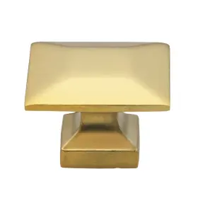 Gliderite 849376062867 10-pack 1-3/8 Inch Gold Square Cabinet Knobs - Brass