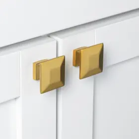 Gliderite 849376062874 25-pack 1-3/8 Inch Gold Square Cabinet Knobs - Brass #3