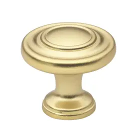 Gliderite 849376062966 10-pack 1-1/4 Inch Gold Round Ring Cabinet Knobs - Brass