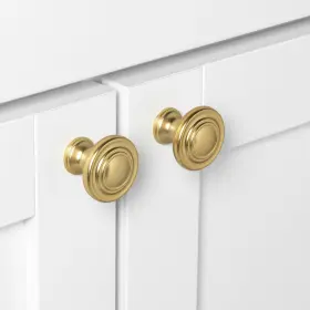 Gliderite 849376062973 25-pack 1-1/4 Inch Gold Round Ring Cabinet Knobs - Brass #3