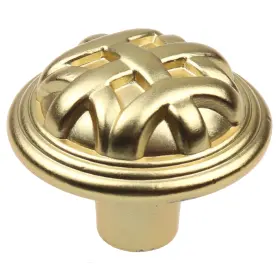 Gliderite 849376063000 1-1/4-inch Gold Round Braided Cabinet Knobs 5-pack - Brass