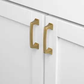 Gliderite 849376063154 3 Inch Center Gold Deco Base Cabinet Pulls 5-pack Brass #3