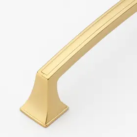 Gliderite 849376063253 5 Inch Center Gold Deco Base Cabinet Pulls 5-pack Brass #2