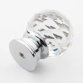 Gliderite 849376064328 5-pk1-1/4 Inch Round Crystal Cabinet Knob - Polished Chrome #2 Gliderite 849376064328 5-pk1-1/4 Inch Round Crystal Cabinet Knob - Polished Chrome #2