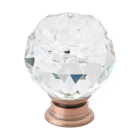 Gliderite 849376064359 5-pk 1-5/8 In Round Crystal Cabinet Knobs - Rubbed Oil Bronze