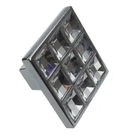 Gliderite 849376064366 5-pack 1-1/2 Inch Square K9 Crystal Cabinet Knobs - Polished Chrome #3