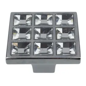 Gliderite 849376064366 5-pack 1-1/2 Inch Square K9 Crystal Cabinet Knobs - Polished Chrome