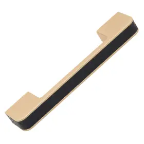 Gliderite 849376066384 3-3/4 Inch Center Embossed Leather Strip Pulls Pack Of 5 Satin Gold