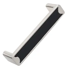 Gliderite 849376066834 3-3/4 Inch Center Embossed Leather Strip Pulls Pack Of 10 Satin Nickel