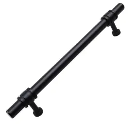 Gliderite 849376067459 6-5/16 Inch Center Matte Black Barrel Ring Bar Pull 25 Pack