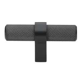 Gliderite 849376068142 2.25 In Matte Black European Knurled Solid Steel Cabinet