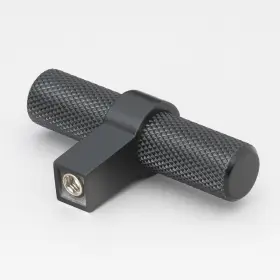 Gliderite 849376068159 2.25 In Matte Black European Knurled Solid Steel Cabinet T-bar Pack Of 25 #2