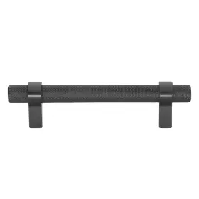 Gliderite 849376068272 3.75 In Screw Center Solid Steel Knurled Euro Bar Pull Matte Black