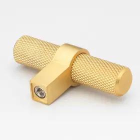 Gliderite 849376068371 2.25 In Brass Gold European Knurled Solid Steel Cabinet T-bar Pack Of 5 #2