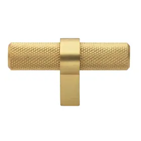Gliderite 849376068395 2.25 In Brass Gold European Knurled Solid Steel Cabinet T-bar Pack Of 25