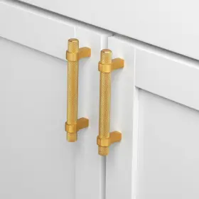 Gliderite 849376068517 3.75 In Screw Center Solid Steel Knurled Euro Bar Pull Pack Of 25 - Brass #3