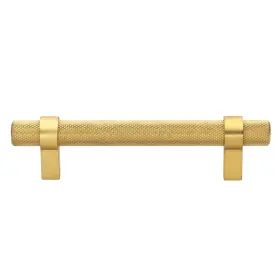 Gliderite 849376068517 3.75 In Screw Center Solid Steel Knurled Euro Bar Pull Pack Of 25 - Brass
