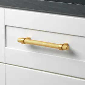 Gliderite 849376068562 5 In Screw Center Knurled Euro Solid Steel Bar Pull Pack Of 10 - Brass Gold #3