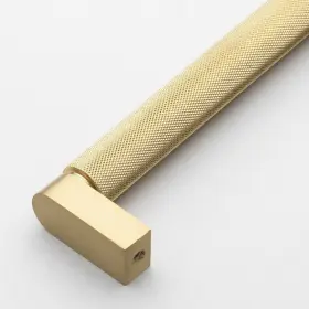 Gliderite 849376076130 6-5/16 Inch Center Knurled Bar Pull Cabinet Hardware Handle Satin Gold #2